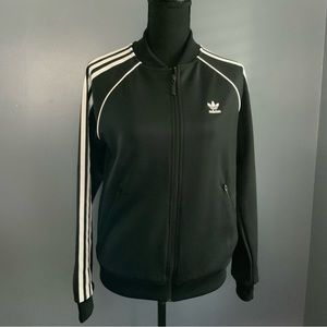Adidas 3-STRIPES TRACK JACKET Full Zip Black **LIKE NEW**